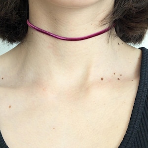 Plum Burgundy Simple Velvet Choker Purple Choker