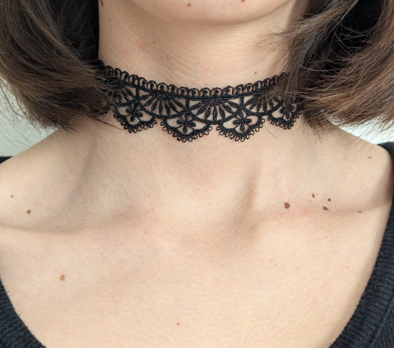 Black Gothic Lace Choker Necklace Black Lace Gothic Choker Victorian ...