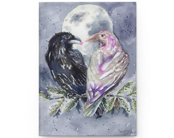 Moonlit Raven Pair Hardcover Journal