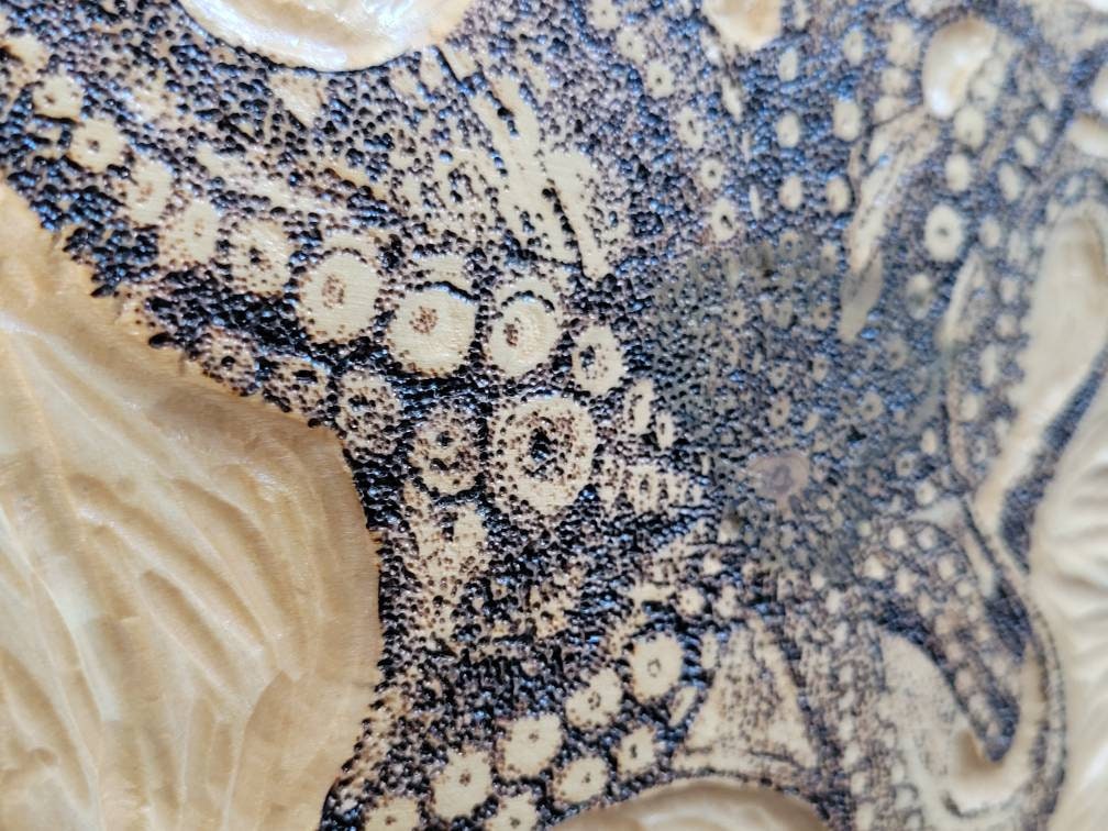 Octopus pyrography carving wall art | Etsy