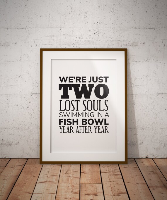 Pink Floyd Two Lost Souls Swimming In A Fish Bowl Poster Etsy