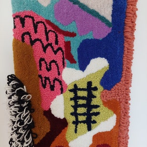Color wall tufted tapestry, wall rug, wall tufting decor, home decor, tufted technique, Tufting Wool Rug