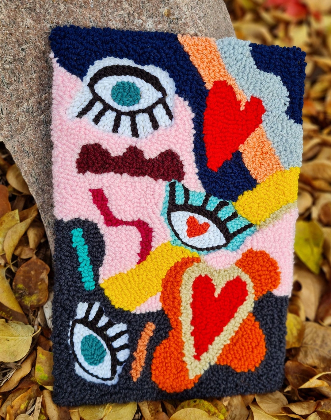 Seeing You Punch Needle Punch Needle Decor Multicolor Etsy