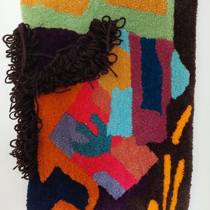 Colorful wall tufted tapestry, wall rug, wall tufting decor, home decor, tufted technique, Tufting Wool Rug