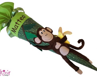 Monkey school cone to match the Rambazambär schoolbag