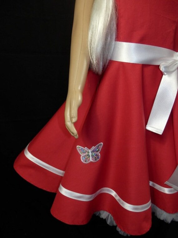 vlam geluid gans Petticoat Girl Dress With Butterfly 98-128 - Etsy
