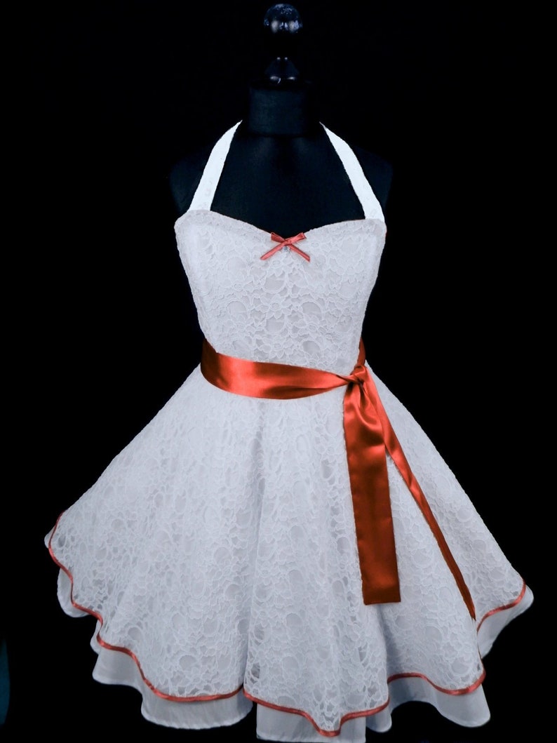 white rockabilly wedding dress