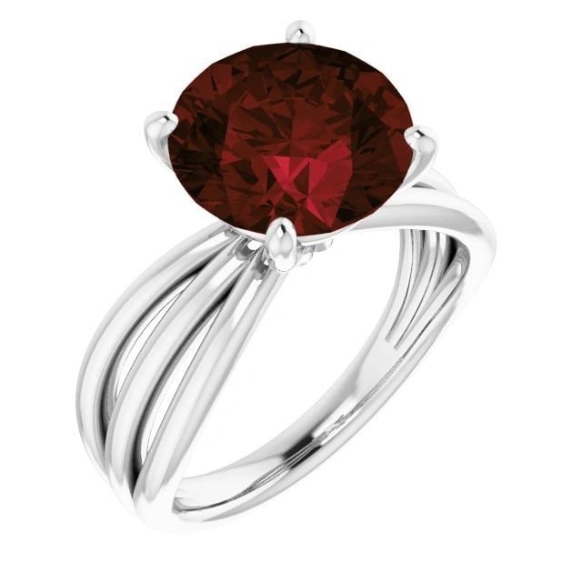 14K White Gold Solitaire Ring Size 7.5 Etsy