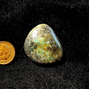 Polished 34x30mm Handcrafted Yellow Jacket Mine Copper Ore Freeform Cabochon