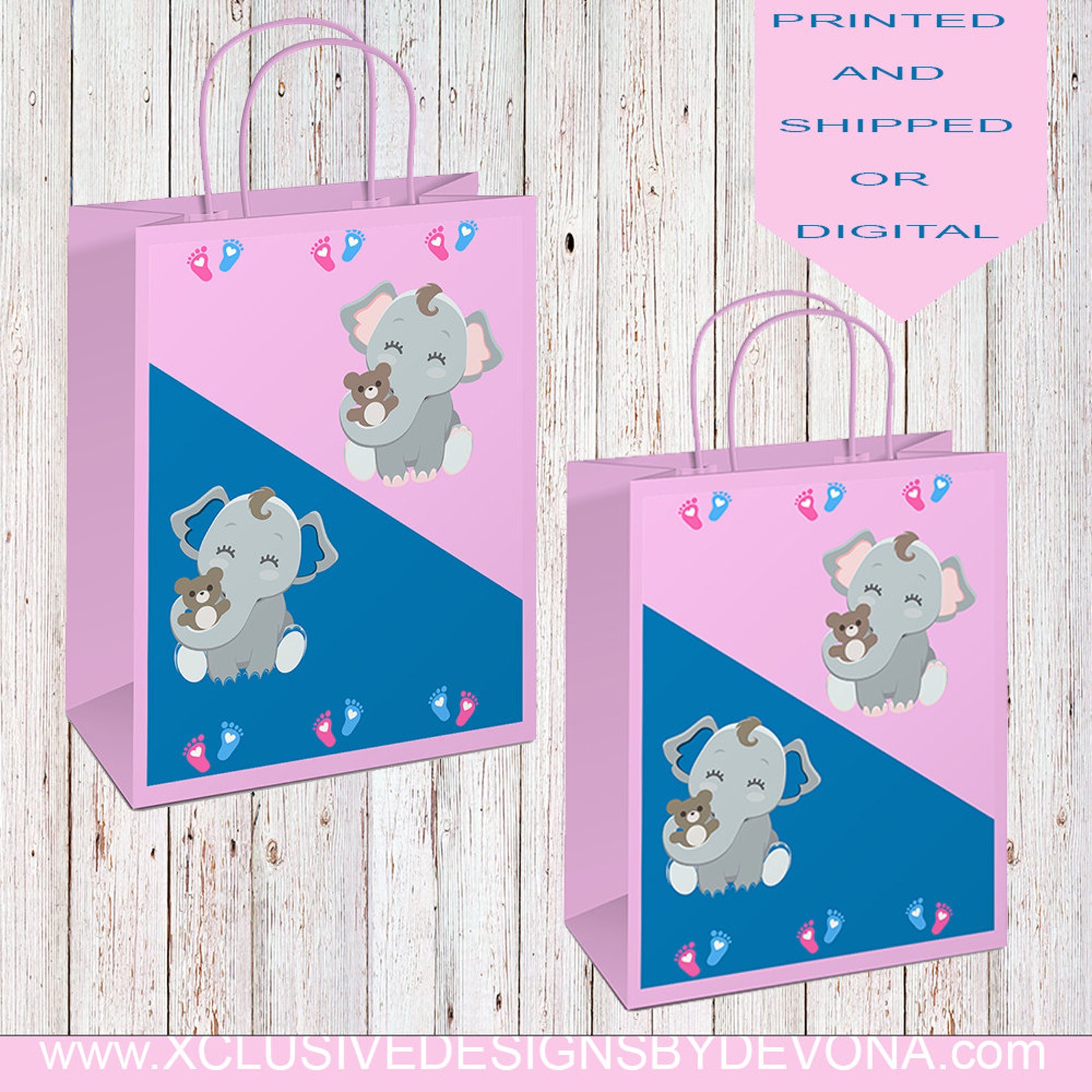 Gender Reveal Gift Bag Gender Reveal Favor Gift Bag Gender Etsy