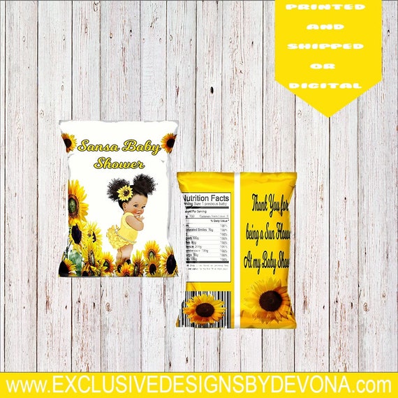 sunflower baby shower party favors