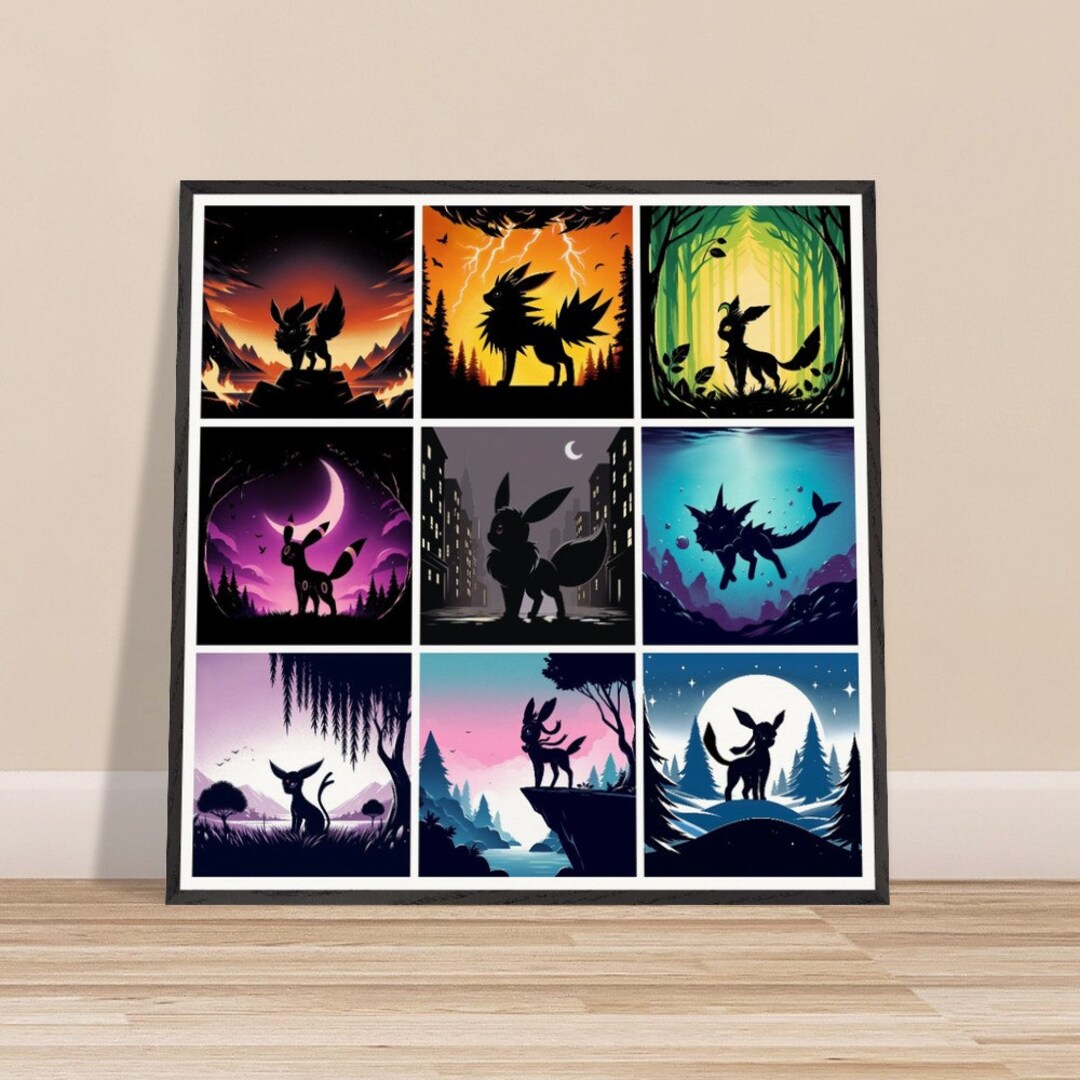 Eevee Evolutions Pokemon Wall Hanging Wall Art Gift Room Decor Etsy