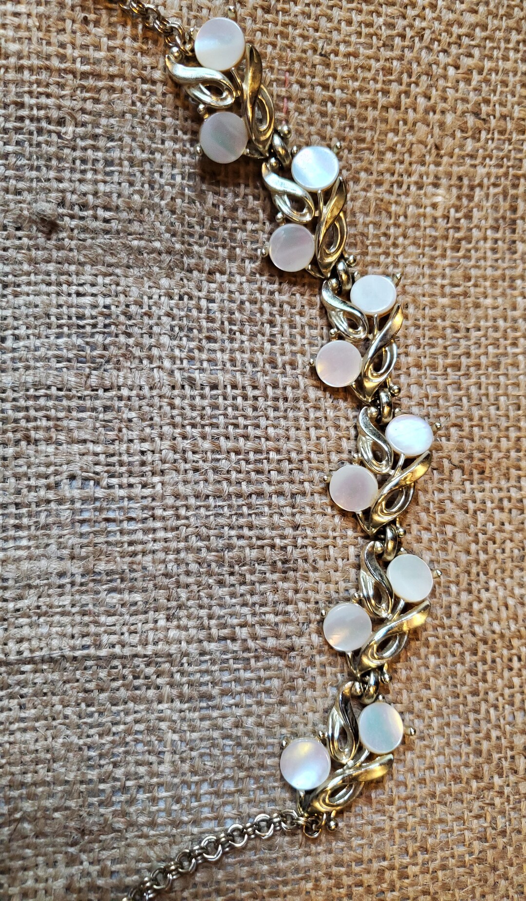 Vintage Choker in Gold Finish With Mother of Pearl Accents - Etsy