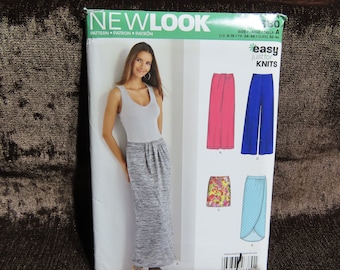 Misses'/Women's Skirt, Pants Sewing Pattern Easy for Knits New Look 6380 (Simplicity) size 6-8-10-12-14-16-18 UNCUT