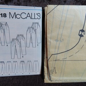 Vintage Misses' Pants Sewing Pattern McCall's 9218 size 12 UNCUT image 3