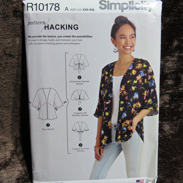 Misses'/Women's Jacket/Kimono Sewing Pattern Simplicity 10178 (8887) size Xxs-S-M-Lg-Xl-Xxl UNCUT