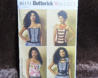 Misses/Women's Corset Vest and Belt Sewing Pattern Butterick 6151 size 6-8-10-12-14 UNCUT
