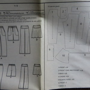 Women/Men's Pants Shorts Skirt for Knits Sewing Pattern New Look Simplicity 6165 size Men's XS-S-M-L-XL Women's 8-10-12-14-16-18 UNCUT image 3