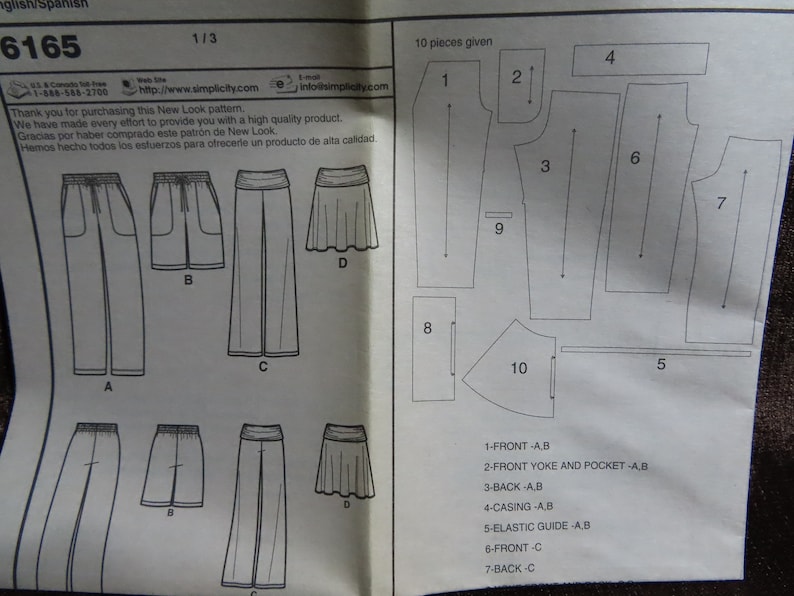 Women/Men's Pants Shorts Skirt for Knits Sewing Pattern New Look Simplicity 6165 size Men's XS-S-M-L-XL Women's 8-10-12-14-16-18 UNCUT image 3