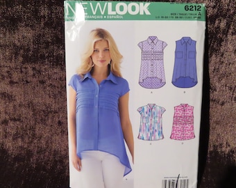 Misses/Women's Shirt Sewing Pattern New Look 6212 (Simplicity) size 10-12-14-16-18-20-22 UNCUT