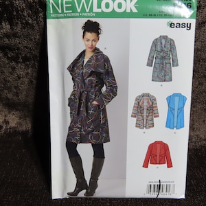 Misses/Women's Coat Sewing Pattern Easy New Look 6416 (Simplicity)  size XS-S-M-L-XL UNCUT