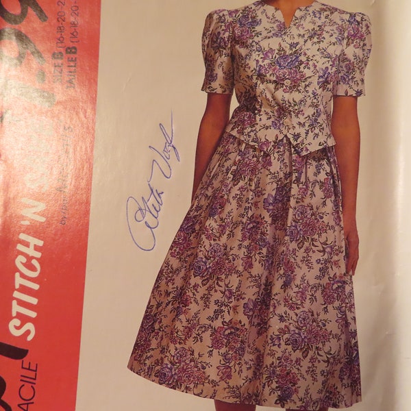 Vintage Women's Top and Skirt sewing pattern Stitch ’n Save McCall's 5789 Size 16,18,20,22 UNCUT