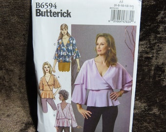 Misses/Women's Top Sewing Pattern Butterick 6594 size 6-8-10-12-14  UNCUT