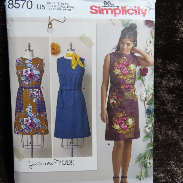Misses'/Women's Dress Sewing Pattern Simplicity 8570 size 16-18-20-22-24 UNCUT