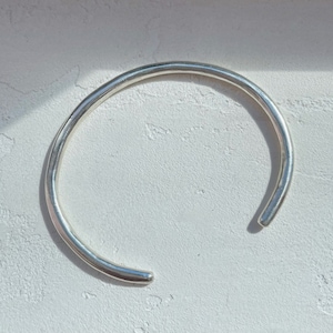 Lunaris Bangle, 925 Sterling Silver Simple Bangle, Sterling Silver Jewelry
