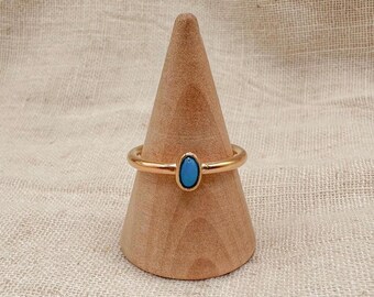 Turquoise Oval Stone With Patten Ring 14K Gold Filled R1410 - Etsy