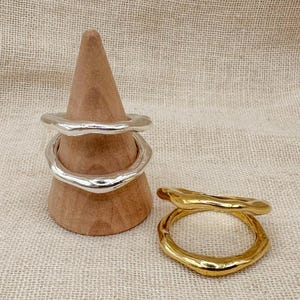 Sterling Silver, Brass, Double Ring