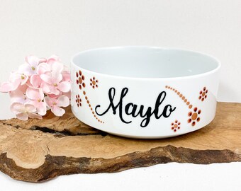 Food bowl or water bowl hand-painted