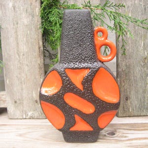 Roth Fat Lava Vase 23 Cm Banjo Orange - Etsy Israel