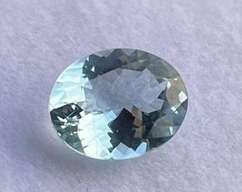 Natural aquamarine faceted clean oval.
