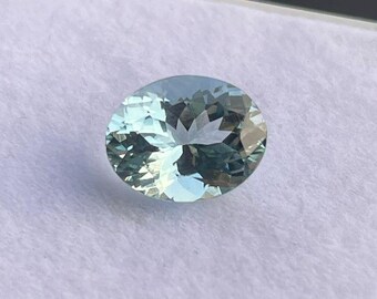 Loose Natural aquamarine faceted clean oval.