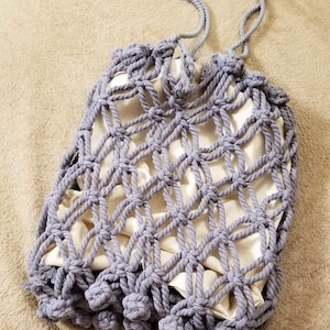 Hand knitted Macrame Net Bag - Unique Casual Tote Bag - Grocery Net Bag