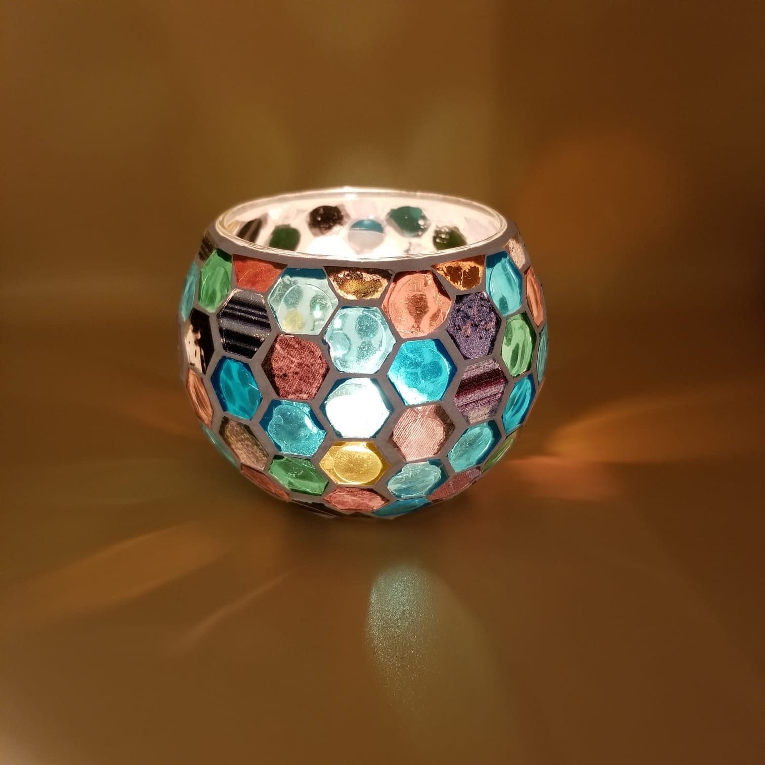 Colorful Mosaic Candle Holder Home Dining Decoration Etsy