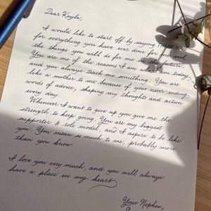 Lettre manuscrite personnalisée, Note manuscrite, Vœux de mariage, Cadeau d'anniversaire, Cartes personnalisées, Carte manuscrite