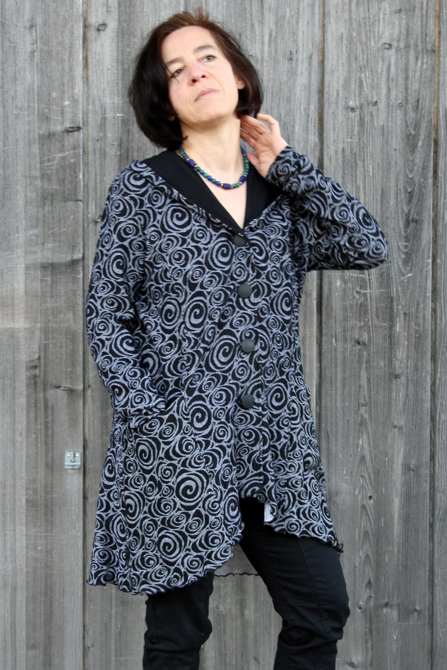 希少！SWIRL HOOD JACKET BLUE / BLACK small｜メンズ