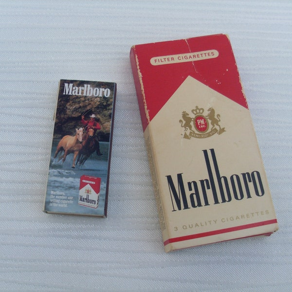 Vintage leere Promo Marlboro Zigarettenschachtel Werbeprobe Streichholzschachtel sammeln