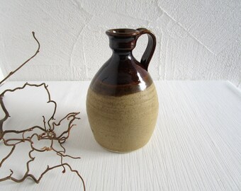 Vintage Vase Blumenvase Keramik Handarbeit Deko Homedeko Braun Beige