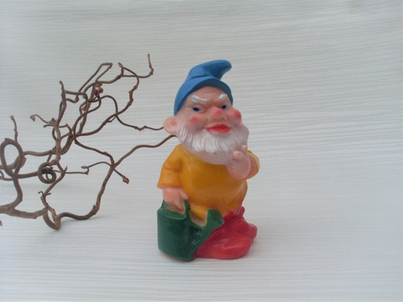 Vintage petit nain de jardin décoration en plastique figurine cadeau -   France
