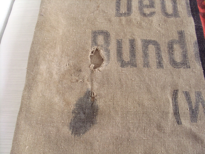 Vintage mail bag linen bag German Federal Post West shabby chic image 4