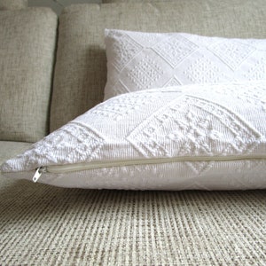 Decorative cushion 35 cm x 60 cm vintage cotton with inlet polyester filling image 3