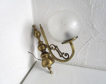 Vintage wall lamp brass ball shade wall light lamp