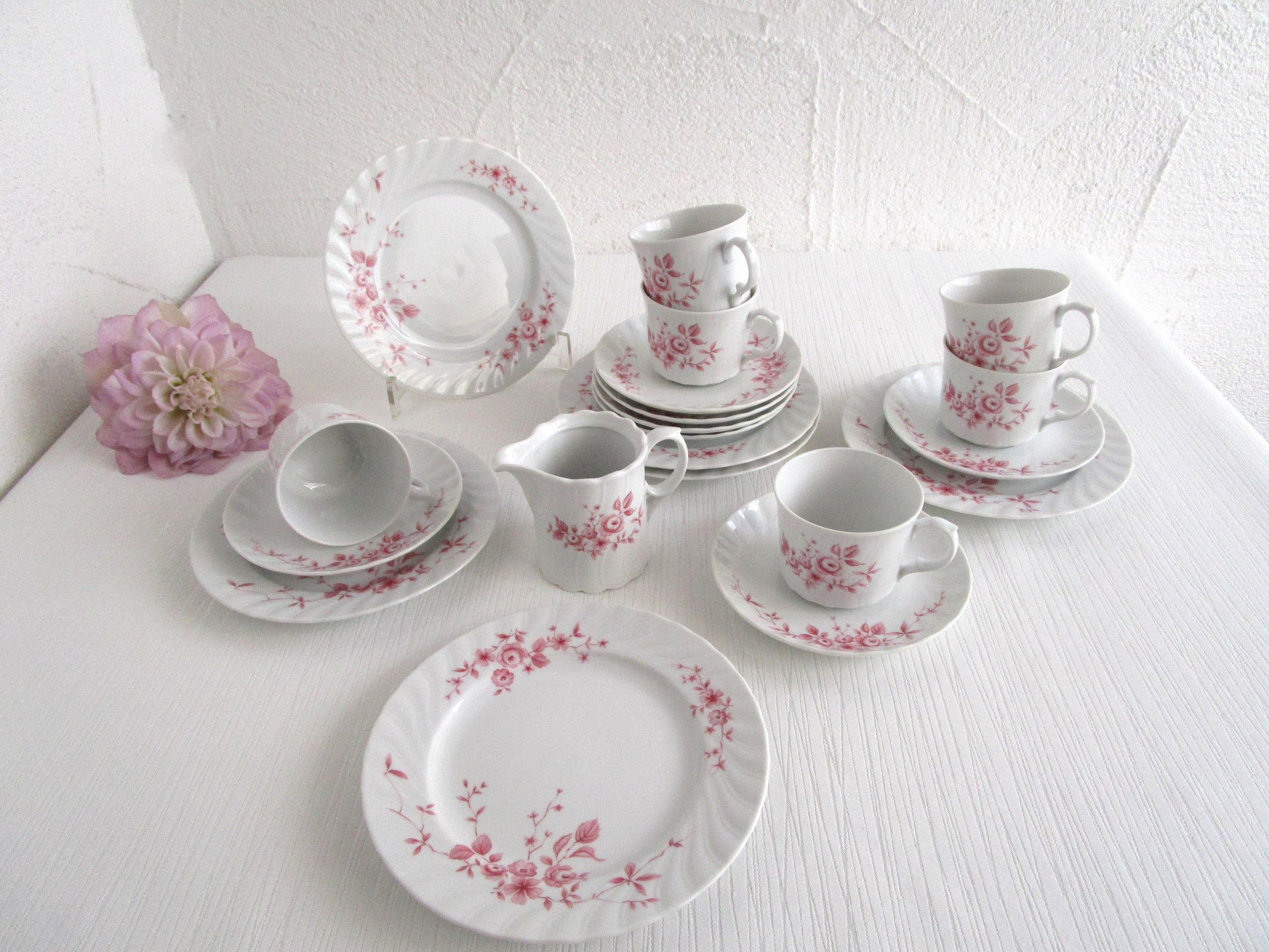 geschirrset modern Brigtviee per 8 Personen, 43 teilig Porzellan Tafelservice Teller Set Geschirr Set mit Speiseteller, Dessertteller, Suppenteller Globe Hängeblumentopf von AYTM