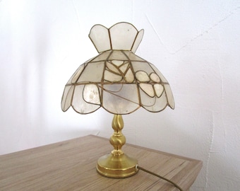 Vintage Tischlampe Perlmutt Tiffany Style