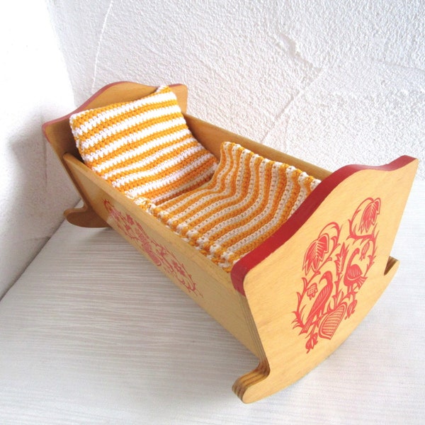 Vintage Haba Puppenwiege Puppenbett Wiege Kinderspielzeug Sammler