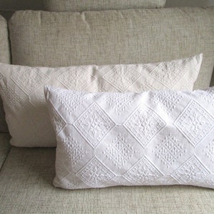 Decorative cushion 35 cm x 60 cm vintage cotton with inlet polyester filling image 6