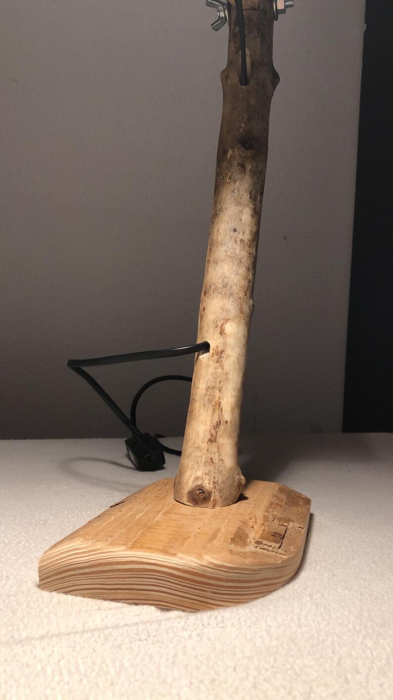 Reading lamp a fine all-rounder made of wood Stainless steel bucket Stylish and rustic